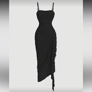 Elegant Black Asymmetrical Dress